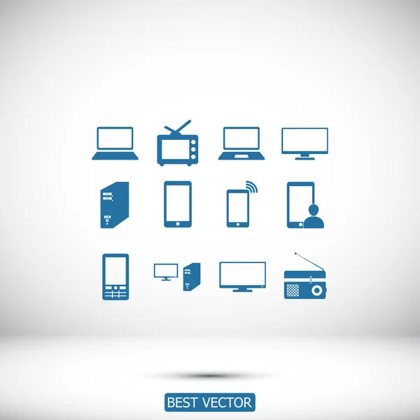 Conjunto de iconos de dispositivo de comunicación — Vector de stock