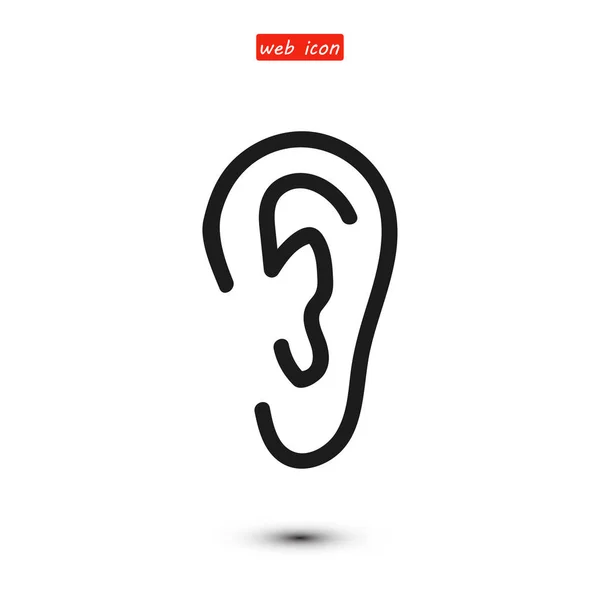 Simple ear icon — Stock Vector