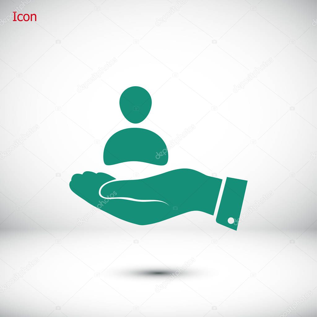 businessman in hand icon