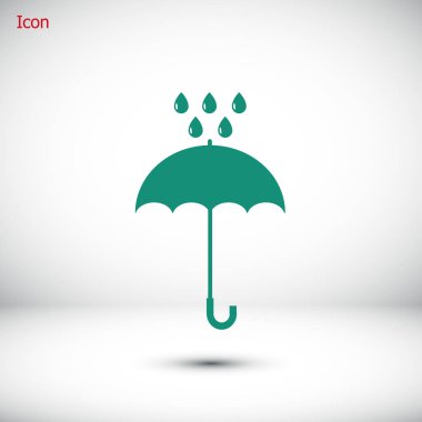 Şemsiye ve yağmur damla simgesi