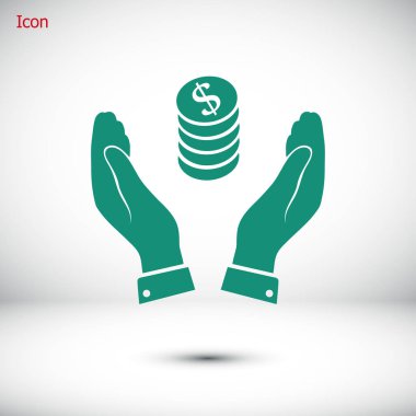 Ellerin simgesinde para 