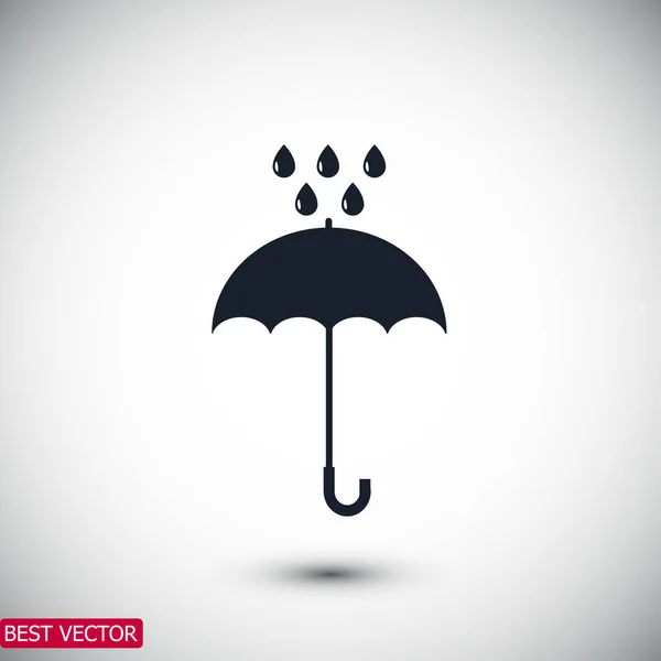 Paraguas y gotas de lluvia icono — Vector de stock