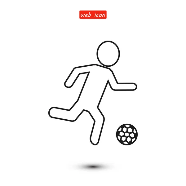 Futebol, ícone de silhueta de jogador de futebol — Vetor de Stock
