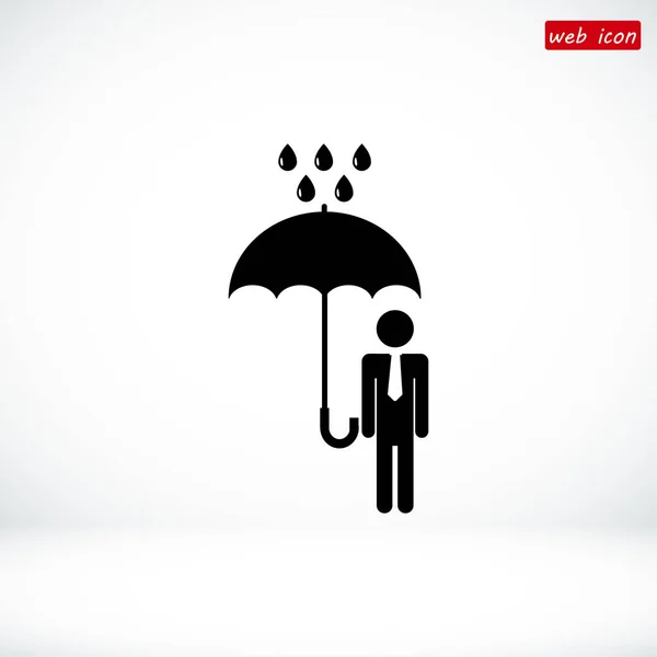 A man with an umbrella in the rain — Stock Vector