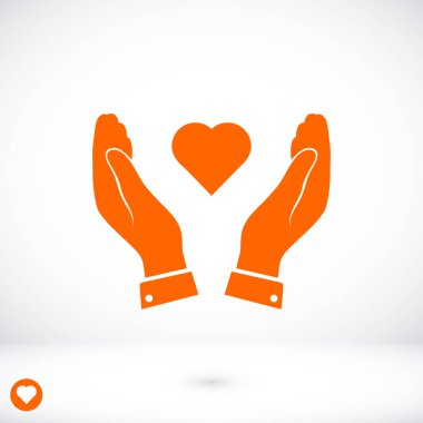 Ellerin simgesinde kalp