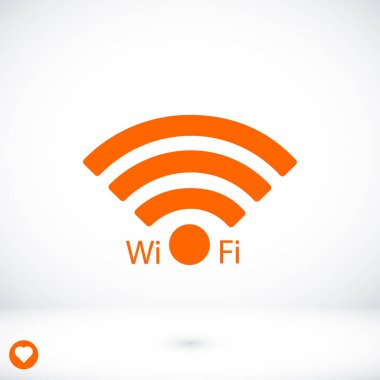 Wi-fi düz simgesi