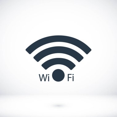 Wi-fi düz simgesi