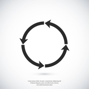 dairesel oklar düz simgesi