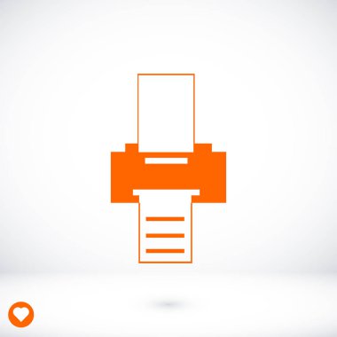 Yazıcı düz simgesi