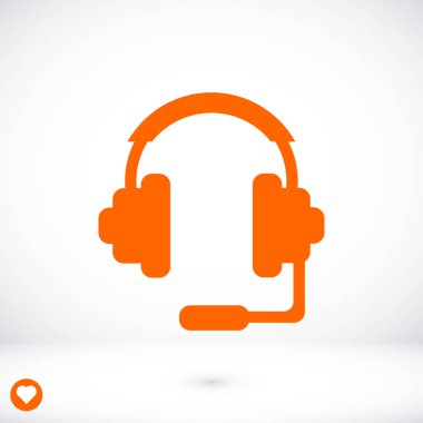 Kulaklık düz simgesi