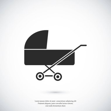 Çocuk arabası düz simgesi