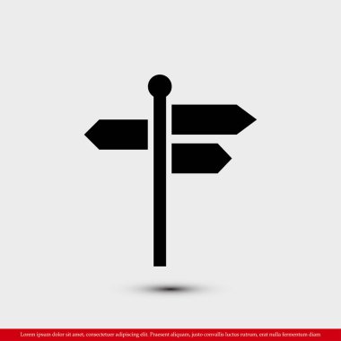 yön tabelası düz simgesi