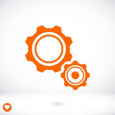 Cogwheels düz simgesi