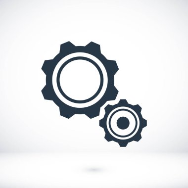 Cogwheels düz simgesi