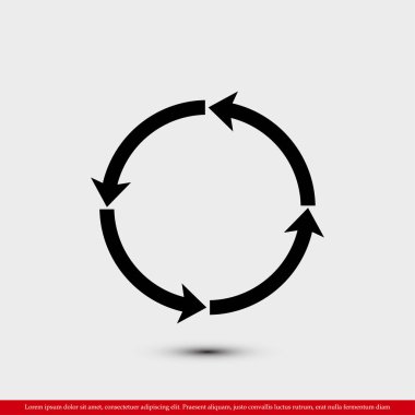 dairesel oklar düz simgesi