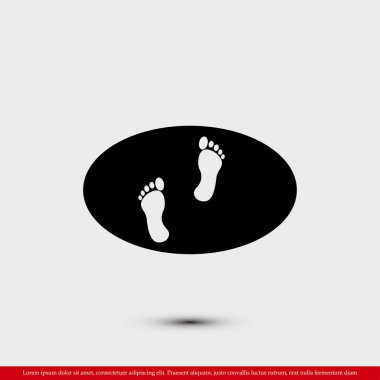 ayak izleri düz simgesi