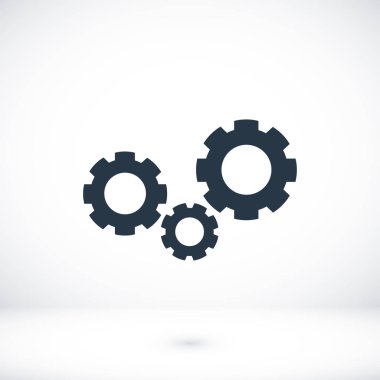 Cogwheels düz simgesi