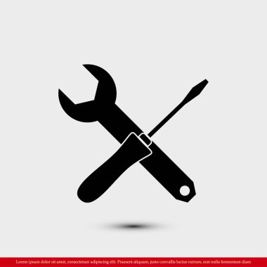 İngiliz anahtarı ve tornavida simgesi