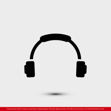 kulaklık yassı simgesi