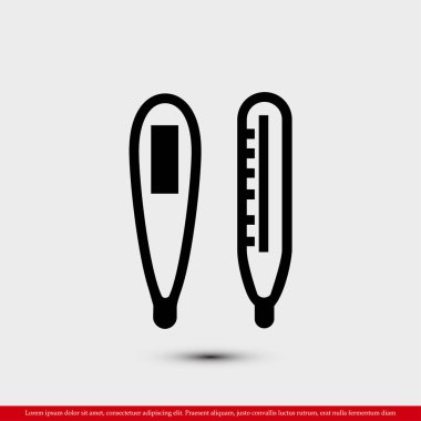 termometre düz simgesi