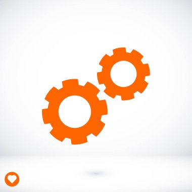 Cogwheels düz simgesi