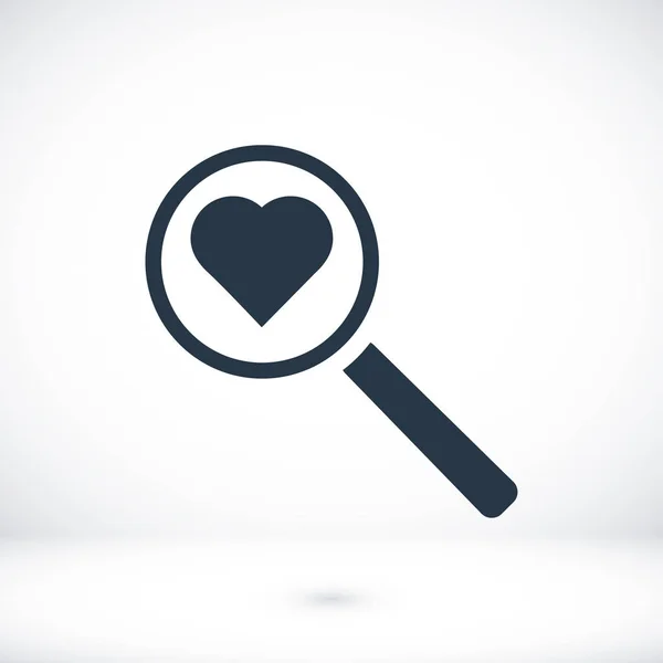 Icono de búsqueda de corazón — Vector de stock