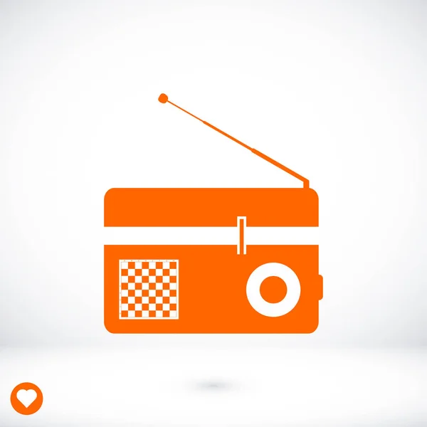 Icono plano de radio — Vector de stock