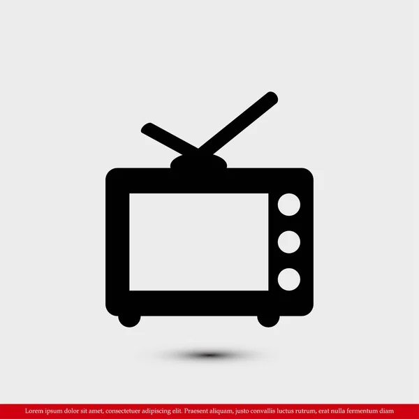Icono plano de TV — Vector de stock