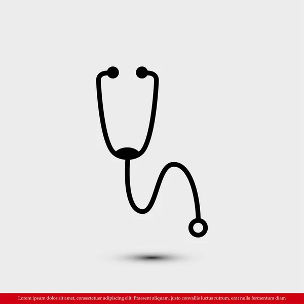 Stethoscope flat icon — Stock Vector