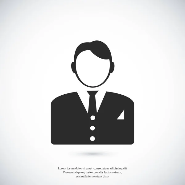 Silueta del hombre de negocios icono — Vector de stock