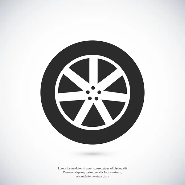 Ícone de roda plana — Vetor de Stock
