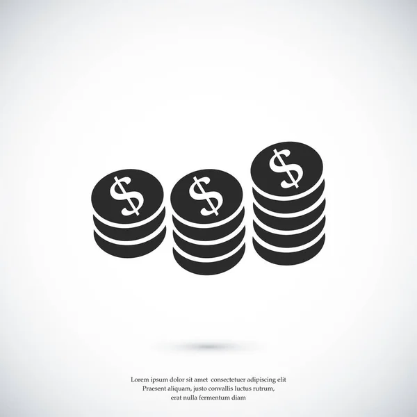 Monete in Dollaro icona — Vettoriale Stock