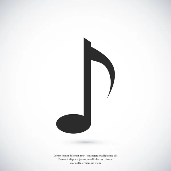 Muzieknoot plat pictogram — Stockvector