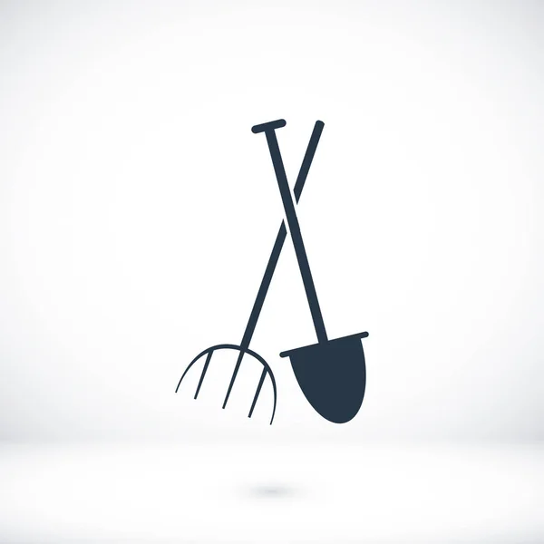 Garden fork, garden shovel icon — Stock Vector
