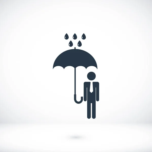 A man with an umbrella in the rain icon — Stock Vector