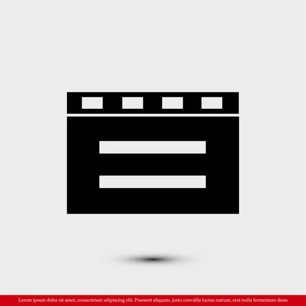 Icône de clappeur de cinéma — Image vectorielle