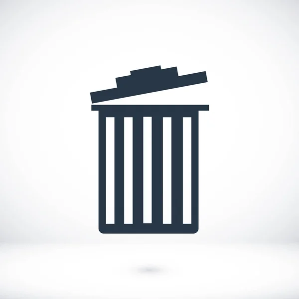 Çöp kutusu düz simgesi — Stok Vektör