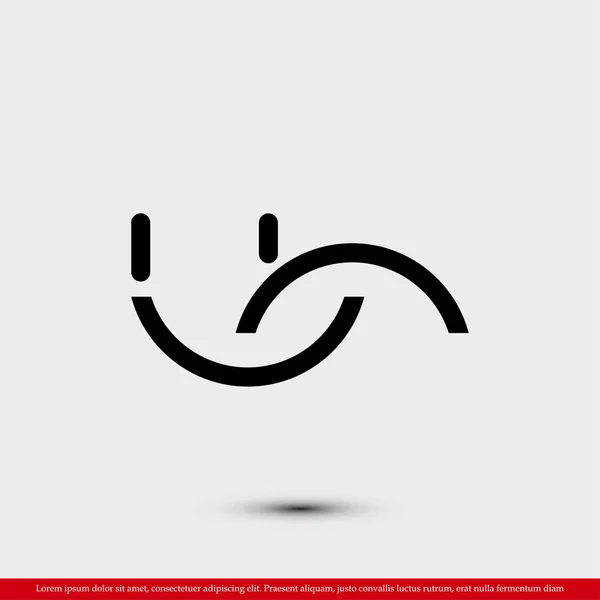 Sonrisa icono plano — Vector de stock