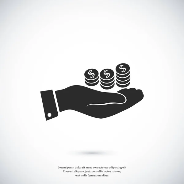 Pictograph a pénzzel a kezében — Stock Vector
