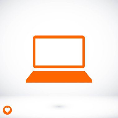 Laptop Düz Simgesi