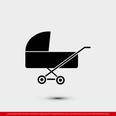 Çocuk arabası düz simgesi