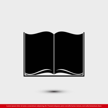 Kitap Düz Simgesi
