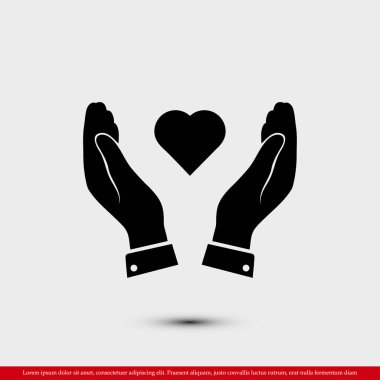 Ellerin simgesinde kalp