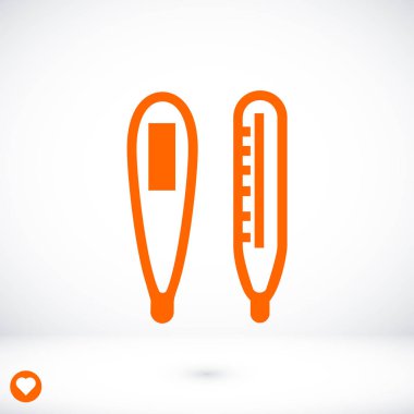 termometre düz simgesi