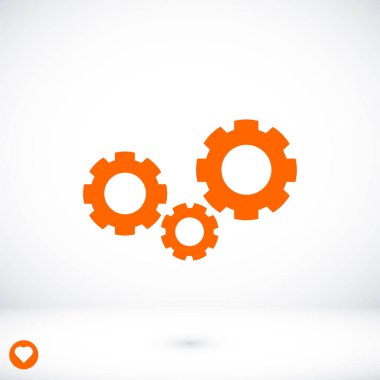 Cogwheels düz simgesi