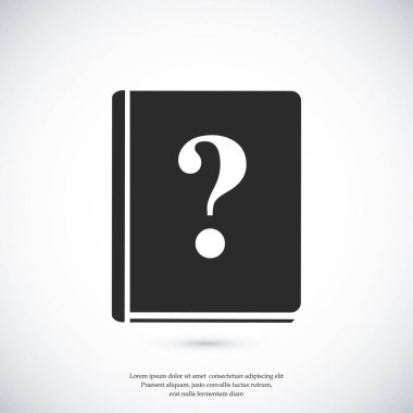 kitap ve soru işareti simgesi