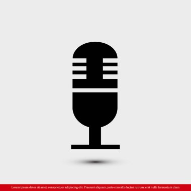 mikrofon düz simgesi