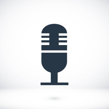 mikrofon düz simgesi