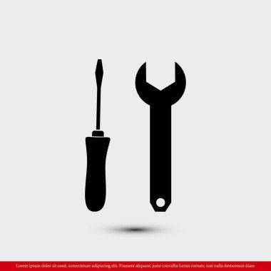 İngiliz anahtarı ve tornavida simgesi