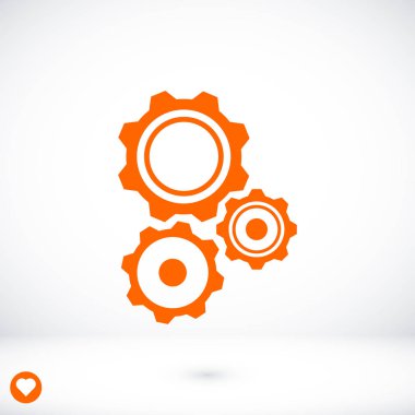 Cogwheels düz simgesi